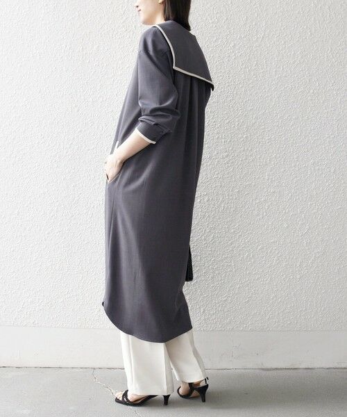 SHIPS / シップス ミニ丈・ひざ丈ワンピース | 《予約》SHIPS any:〈洗濯機可能〉セーラーカラー 配色 ジップ ワンピース | 詳細6