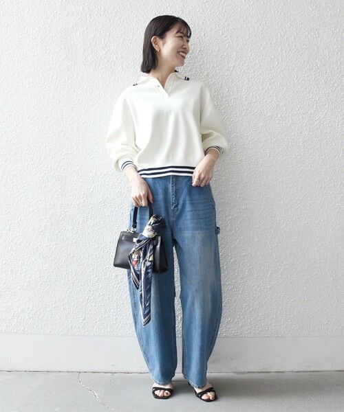 SHIPS / シップス ニット・セーター | 《予約》SHIPS any:〈手洗い可能〉コットン ミックス ライン ポロニット プルオーバー | 詳細1