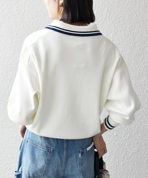 SHIPS / シップス ニット・セーター | 《予約》SHIPS any:〈手洗い可能〉コットン ミックス ライン ポロニット プルオーバー | 詳細6