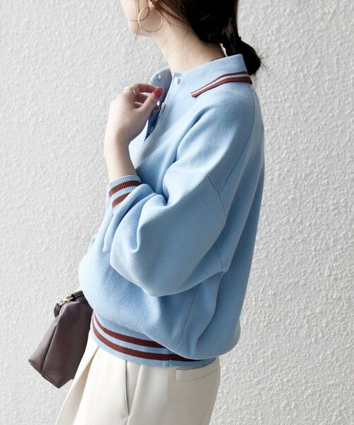 SHIPS / シップス ニット・セーター | 《予約》SHIPS any:〈手洗い可能〉コットン ミックス ライン ポロニット プルオーバー | 詳細14