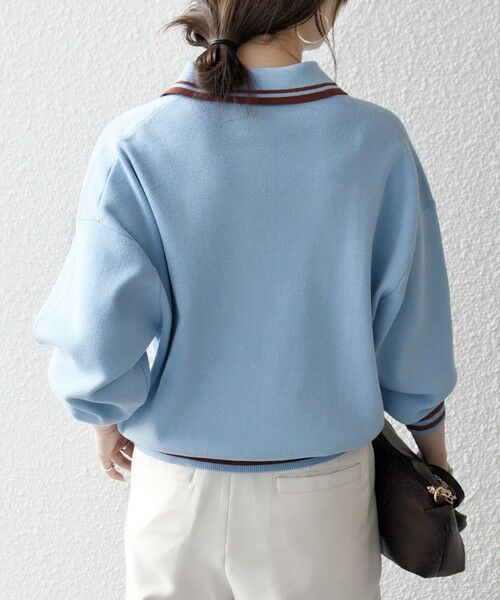 SHIPS / シップス ニット・セーター | 《予約》SHIPS any:〈手洗い可能〉コットン ミックス ライン ポロニット プルオーバー | 詳細15