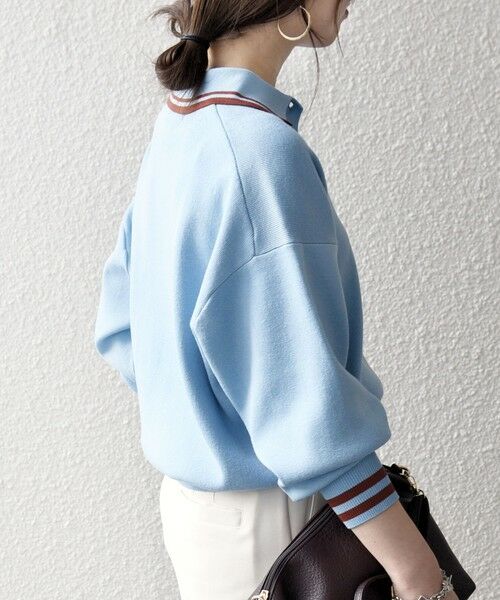 SHIPS / シップス ニット・セーター | 《予約》SHIPS any:〈手洗い可能〉コットン ミックス ライン ポロニット プルオーバー | 詳細16