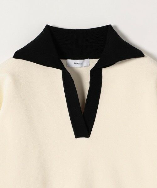 SHIPS / シップス ニット・セーター | SHIPS any:〈手洗い可能〉バイカラー スキッパー ニット プルオーバー | 詳細9