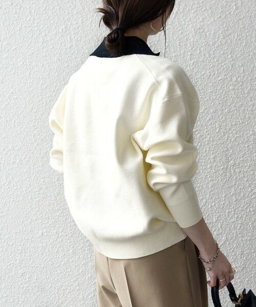 SHIPS / シップス ニット・セーター | 《予約》SHIPS any:〈手洗い可能〉バイカラー スキッパー ニット プルオーバー | 詳細5