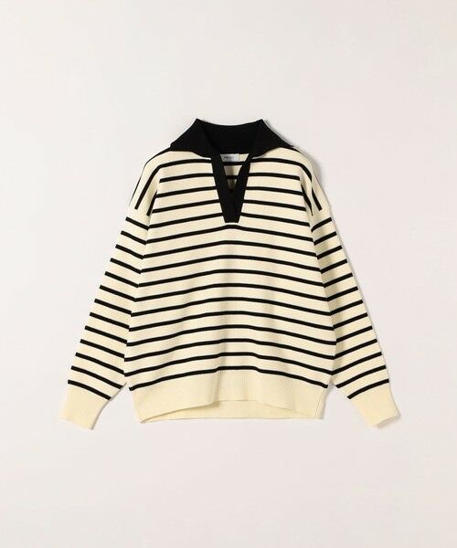 SHIPS / シップス ニット・セーター | 《予約》SHIPS any:〈手洗い可能〉バイカラー スキッパー ニット プルオーバー | 詳細30