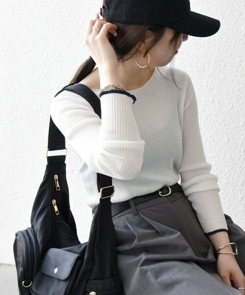 SHIPS / シップス ニット・セーター | SHIPS any:〈手洗い可能〉コットン ミックス 配色 リブ ニット プルオーバー | 詳細11