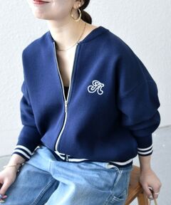 SHIPS / シップス カーディガン・ボレロ | 《予約》SHIPS any:〈手洗い可能〉コットン ミックス ライン ジップ ブルゾン ニット カーディガン