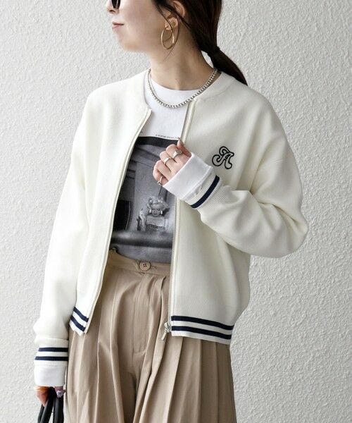 SHIPS / シップス カーディガン・ボレロ | 《予約》SHIPS any:〈手洗い可能〉コットン ミックス ライン ジップ ブルゾン ニット カーディガン | 詳細4