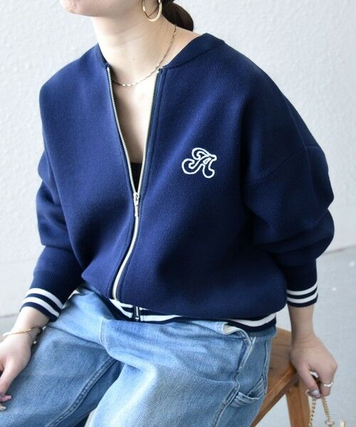 SHIPS / シップス カーディガン・ボレロ | 《予約》SHIPS any:〈手洗い可能〉コットン ミックス ライン ジップ ブルゾン ニット カーディガン | 詳細18