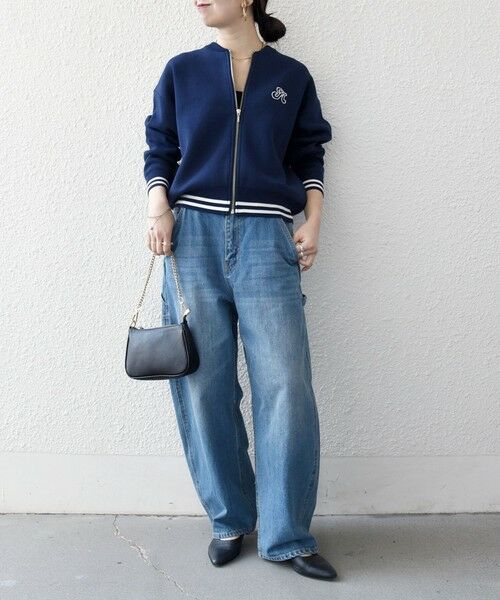 SHIPS / シップス カーディガン・ボレロ | 《予約》SHIPS any:〈手洗い可能〉コットン ミックス ライン ジップ ブルゾン ニット カーディガン | 詳細10