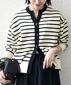 SHIPS / シップス カーディガン・ボレロ | 《予約》SHIPS any:〈手洗い可能〉バイカラー スキッパー ニット カーディガン
