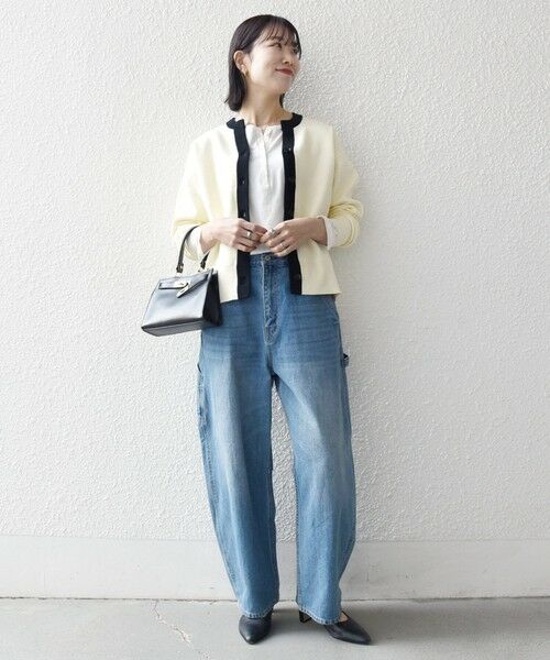 SHIPS / シップス カーディガン・ボレロ | 《予約》SHIPS any:〈手洗い可能〉バイカラー スキッパー ニット カーディガン | 詳細1