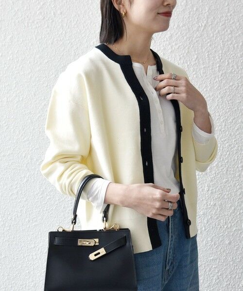 SHIPS / シップス カーディガン・ボレロ | 《予約》SHIPS any:〈手洗い可能〉バイカラー スキッパー ニット カーディガン | 詳細5