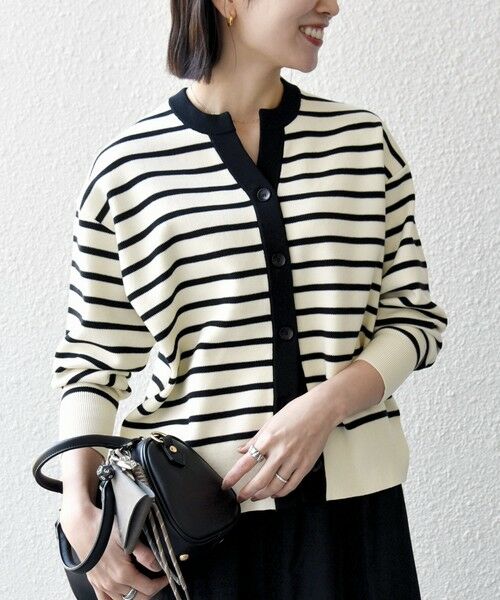 SHIPS / シップス カーディガン・ボレロ | 《予約》SHIPS any:〈手洗い可能〉バイカラー スキッパー ニット カーディガン | 詳細18