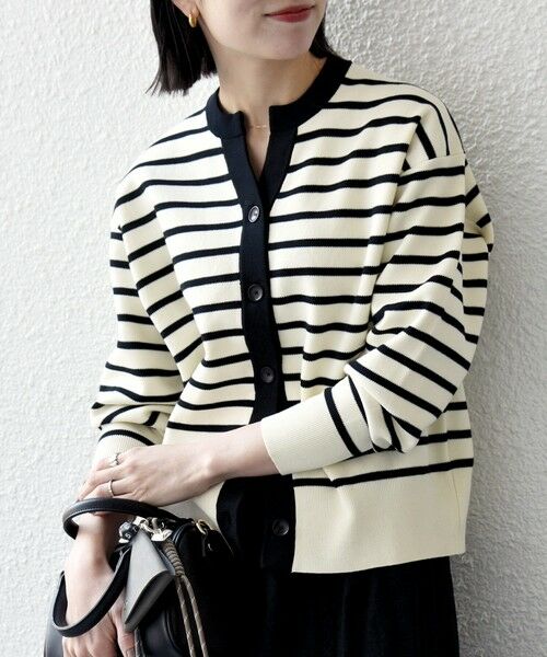 SHIPS / シップス カーディガン・ボレロ | 《予約》SHIPS any:〈手洗い可能〉バイカラー スキッパー ニット カーディガン | 詳細21