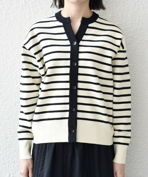 SHIPS / シップス カーディガン・ボレロ | 《予約》SHIPS any:〈手洗い可能〉バイカラー スキッパー ニット カーディガン | 詳細24