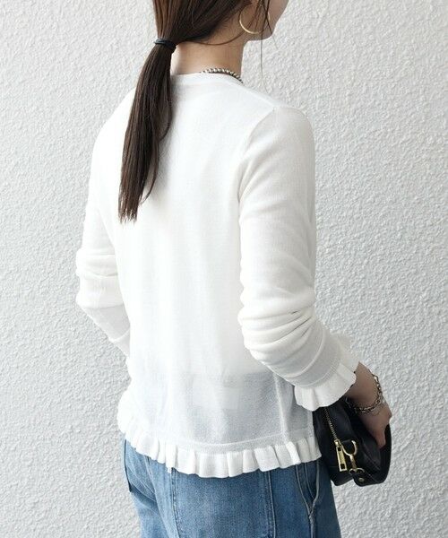 SHIPS / シップス カーディガン・ボレロ | 《予約》SHIPS any:〈手洗い可能〉コットン ミックス シアー フリル カーディガン | 詳細7