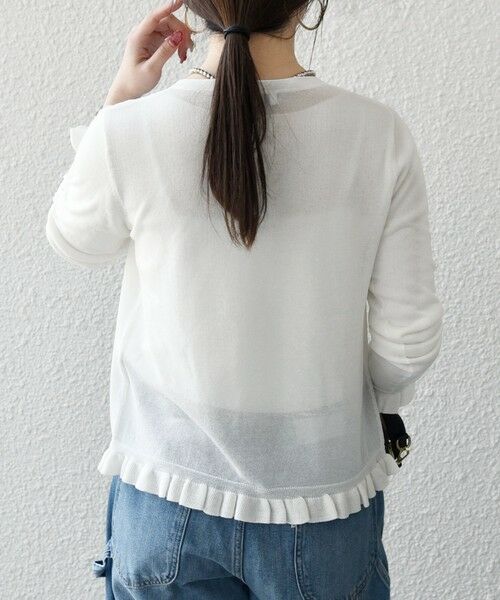 SHIPS / シップス カーディガン・ボレロ | 《予約》SHIPS any:〈手洗い可能〉コットン ミックス シアー フリル カーディガン | 詳細8