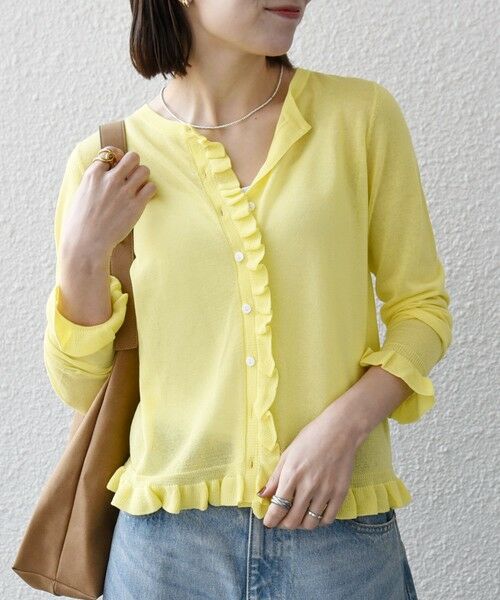 SHIPS / シップス カーディガン・ボレロ | 《予約》SHIPS any:〈手洗い可能〉コットン ミックス シアー フリル カーディガン | 詳細13