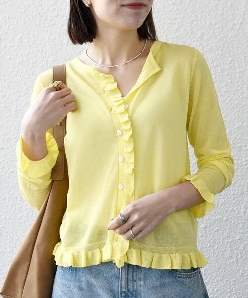 SHIPS / シップス カーディガン・ボレロ | 《予約》SHIPS any:〈手洗い可能〉コットン ミックス シアー フリル カーディガン | 詳細18