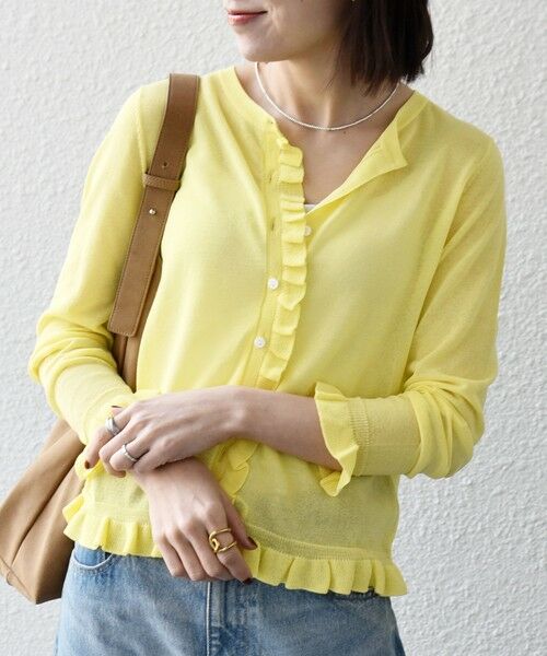 SHIPS / シップス カーディガン・ボレロ | 《予約》SHIPS any:〈手洗い可能〉コットン ミックス シアー フリル カーディガン | 詳細19