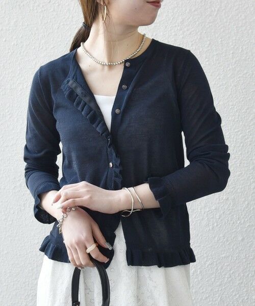 SHIPS / シップス カーディガン・ボレロ | 《予約》SHIPS any:〈手洗い可能〉コットン ミックス シアー フリル カーディガン | 詳細26