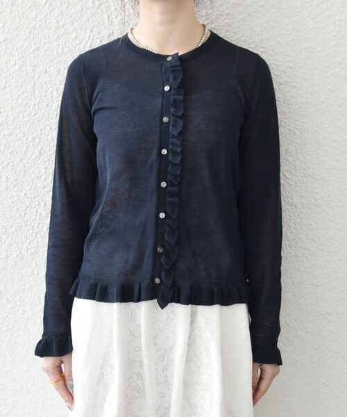 SHIPS / シップス カーディガン・ボレロ | 《予約》SHIPS any:〈手洗い可能〉コットン ミックス シアー フリル カーディガン | 詳細28