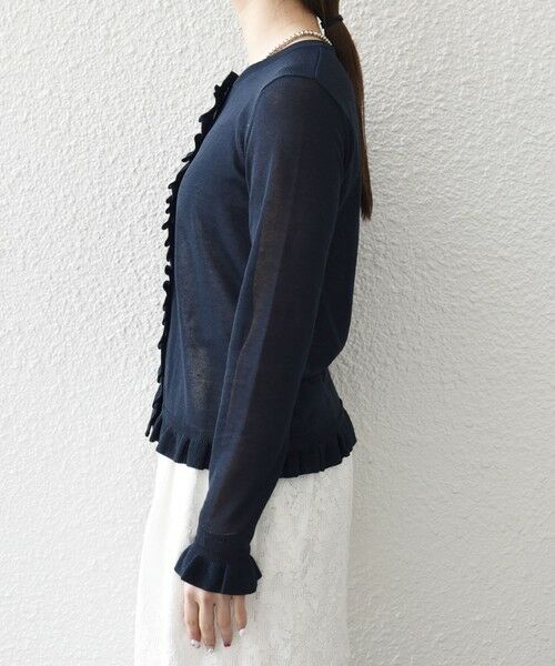 SHIPS / シップス カーディガン・ボレロ | 《予約》SHIPS any:〈手洗い可能〉コットン ミックス シアー フリル カーディガン | 詳細29