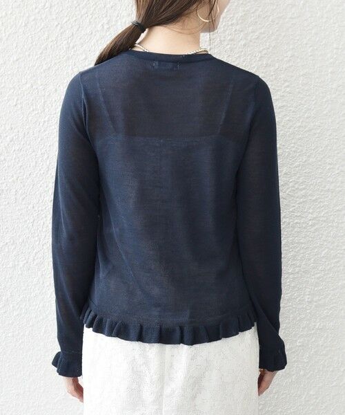 SHIPS / シップス カーディガン・ボレロ | 《予約》SHIPS any:〈手洗い可能〉コットン ミックス シアー フリル カーディガン | 詳細30