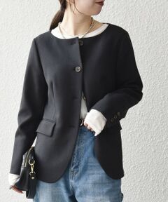 SHIPS / シップス ノーカラージャケット | 《予約》SHIPS any:〈洗濯機可能〉シャーク ノーカラー ジャケット