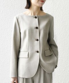 SHIPS / シップス ノーカラージャケット | 《予約》SHIPS any:〈洗濯機可能〉シャーク ノーカラー ジャケット