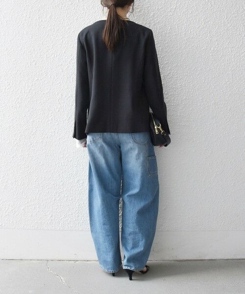 SHIPS / シップス ノーカラージャケット | 《予約》SHIPS any:〈洗濯機可能〉シャーク ノーカラー ジャケット | 詳細2