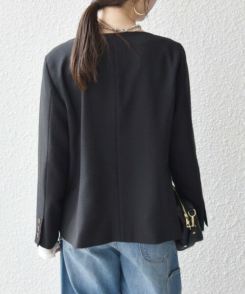 SHIPS / シップス ノーカラージャケット | 《予約》SHIPS any:〈洗濯機可能〉シャーク ノーカラー ジャケット | 詳細7