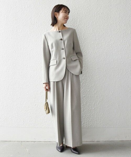 SHIPS / シップス ノーカラージャケット | 《予約》SHIPS any:〈洗濯機可能〉シャーク ノーカラー ジャケット | 詳細13