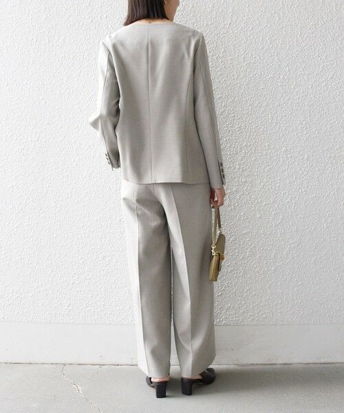 SHIPS / シップス ノーカラージャケット | 《予約》SHIPS any:〈洗濯機可能〉シャーク ノーカラー ジャケット | 詳細14