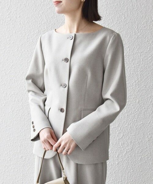 SHIPS / シップス ノーカラージャケット | 《予約》SHIPS any:〈洗濯機可能〉シャーク ノーカラー ジャケット | 詳細21