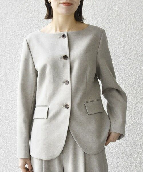 SHIPS / シップス ノーカラージャケット | 《予約》SHIPS any:〈洗濯機可能〉シャーク ノーカラー ジャケット | 詳細22