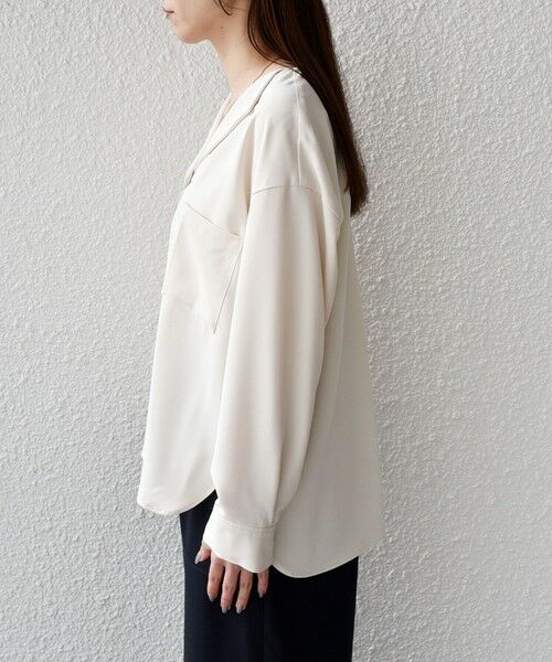 SHIPS / シップス シャツ・ブラウス | SHIPS Colors:〈洗濯機可能〉ジョーゼット Vネック ラペル ブラウス | 詳細4