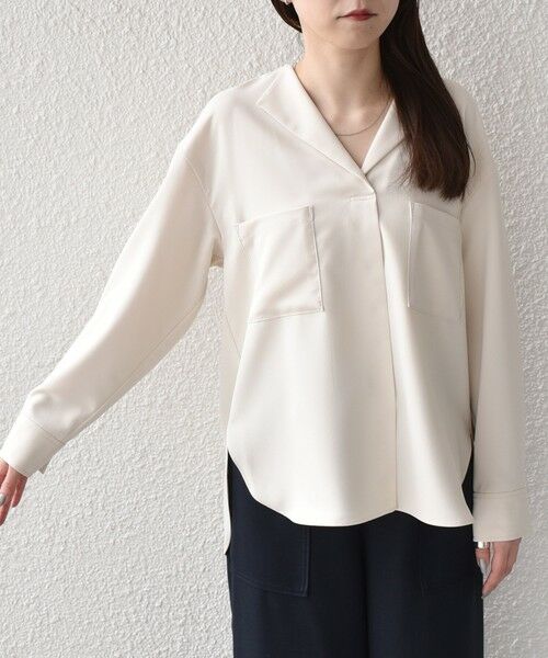 SHIPS / シップス シャツ・ブラウス | SHIPS Colors:〈洗濯機可能〉ジョーゼット Vネック ラペル ブラウス | 詳細6