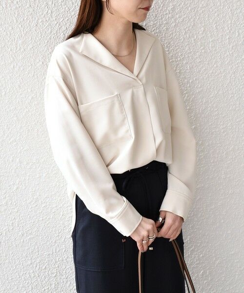 SHIPS / シップス シャツ・ブラウス | SHIPS Colors:〈洗濯機可能〉ジョーゼット Vネック ラペル ブラウス | 詳細7