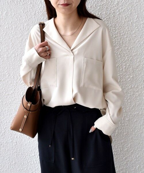 SHIPS / シップス シャツ・ブラウス | SHIPS Colors:〈洗濯機可能〉ジョーゼット Vネック ラペル ブラウス | 詳細8