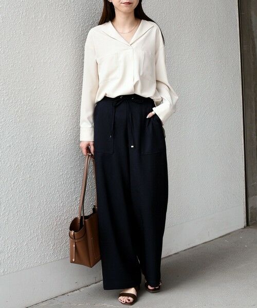 SHIPS / シップス シャツ・ブラウス | SHIPS Colors:〈洗濯機可能〉ジョーゼット Vネック ラペル ブラウス | 詳細10