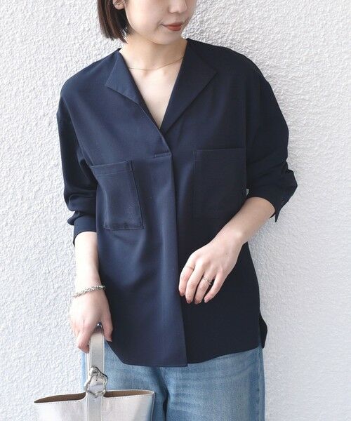 SHIPS / シップス シャツ・ブラウス | SHIPS Colors:〈洗濯機可能〉ジョーゼット Vネック ラペル ブラウス | 詳細21