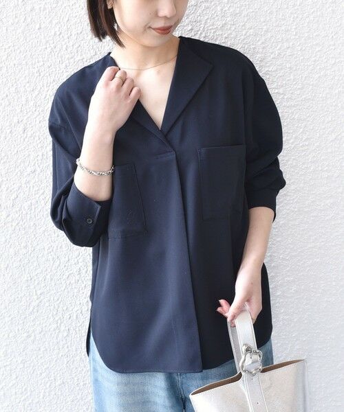 SHIPS / シップス シャツ・ブラウス | SHIPS Colors:〈洗濯機可能〉ジョーゼット Vネック ラペル ブラウス | 詳細22