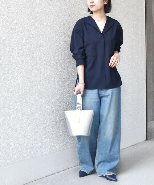 SHIPS / シップス シャツ・ブラウス | SHIPS Colors:〈洗濯機可能〉ジョーゼット Vネック ラペル ブラウス | 詳細23