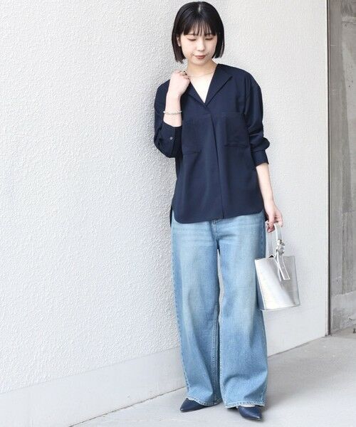 SHIPS / シップス シャツ・ブラウス | SHIPS Colors:〈洗濯機可能〉ジョーゼット Vネック ラペル ブラウス | 詳細25