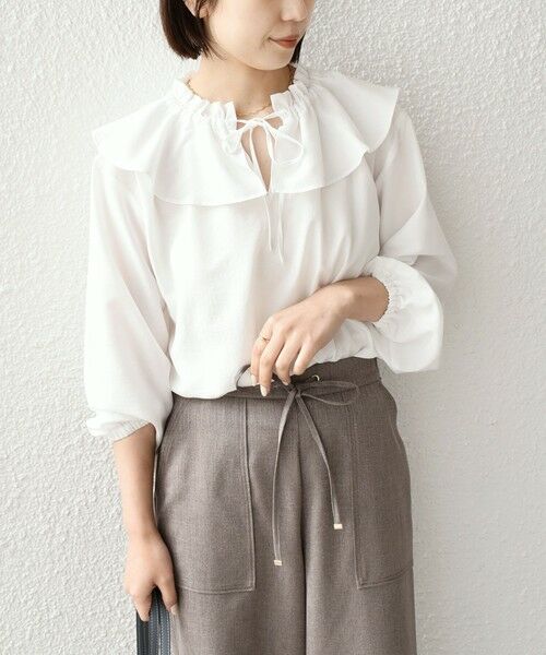 SHIPS / シップス シャツ・ブラウス | SHIPS Colors:〈洗濯機可能〉AIRTUM フリルカラー ブラウス | 詳細4