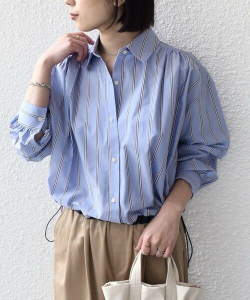 SHIPS / シップス シャツ・ブラウス | SHIPS Colors:〈洗濯機可能〉TC ストライプ シャツ ブルゾン2◇ | 詳細25