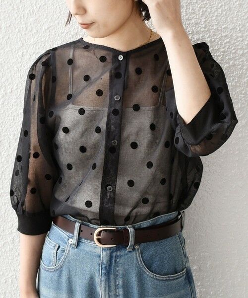 SHIPS / シップス シャツ・ブラウス | SHIPS Colors:〈手洗い可能〉シアー フロッキー ドット 5分袖 ブラウス◇ | 詳細24
