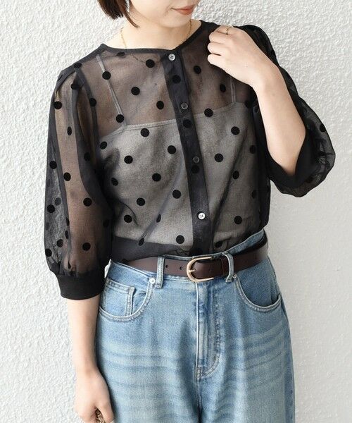 SHIPS / シップス シャツ・ブラウス | SHIPS Colors:〈手洗い可能〉シアー フロッキー ドット 5分袖 ブラウス◇ | 詳細25
